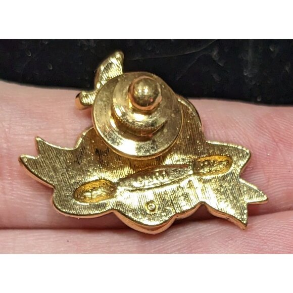 Vintage Avon #1 Teacher Apple Lapel Pin With Red Rhinestones - Picture 3 of 3